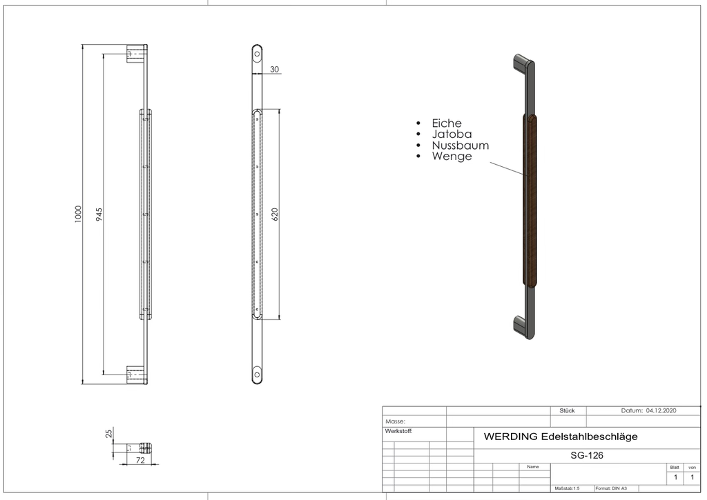 SG-126 technische Zeichnung mit Maßen
